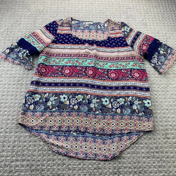 Ardene Women's Blouse Shirt Size Large L Multicolored Floral - Picture 1 of 6